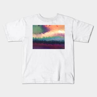 abstract expressionist landscape green Kids T-Shirt